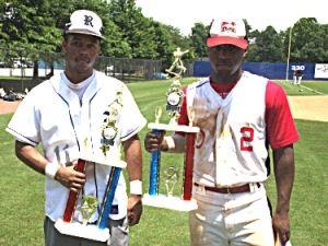 The 2015 Junior All-Star Baseball Classic MVPs -- (l-r) Julian Graves, Redan (East) and Shaquille Hickson, McNair (West)