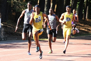 Southwest DeKalb's 4x100 relay set a new DCSD record of 40.73 in the event. (Photo by Mark Brock)