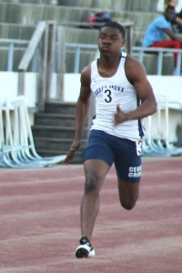 Cedar Grove's Israel Spivey won the Region 4-3A 100 meter dash.