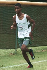 Clarkston's Bineyam Tumbo clocked the fastest time to lead the Angoras to a season opening victory at Druid Hills Middle School Course. (Photo by Mark Brock)