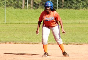 Columbia's Jayda Colon scored the Lady Eagle's only run of the game. (Photo by Mark Brock)