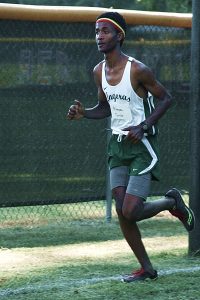 Clarkston's Bineyam Tumbo won his third race of the season by running his second fastest time of the year in 17:18.63. (Photo by Mark Brock)