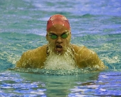 Chamblee's Jade Foelske swimming the breaststroke in the 200 individual medley. (Courtesy photo from Gib Stanfield)