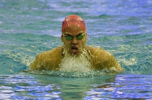 Chamblee's Jade Foelske swimming the breaststroke in the 200 individual medley. (Courtesy photo from Gib Stanfield)
