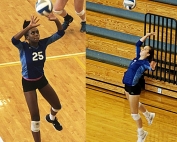 Juniors Jade Watson (25) and Becca Evans (7) were named to the GACA Junior Volleyball All-Star game this week as they lead the Lady Bulldogs against the No. 1 McIntosh Lady Chiefs on Saturday at 11:00 am. (Photos by Mark Brock)