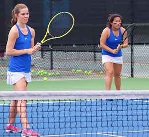 Chamblee's No. 1 doubles team of Madeline Meer and Madison Trinh lead the Lady Bulldogs into the Class 5A semifinals against Carrollton. (Photo by Mark Brock)