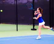 Sophomore Lila David gave Chamblee an early 1-0 lead against Kell with her win at No. 3 singles. (Photo by Mark Brock)