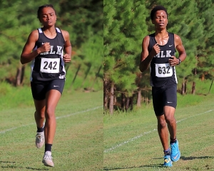 Martin Luther King Jr.'s Aaliyah Peterson (left) and Darian Wragg (right) swept individual honors on the way to leading their teams to a sweep of the first race at Arabia Mountain on Tuesday. (Photo by Mark Brock)