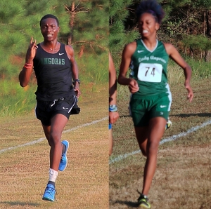 Clarkston's Thadde Barge (left) and Zoi Woods swept the boys' and girls' titles at Arabia Mountain on Tuesday.