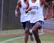 Tucker's Yeshak Ergano (left) and teammate Zinabu Marcus (right) are running for a repeat in the Angora Invitational at Druid Hills Middle on Saturday. (Photo by Mark Brock)