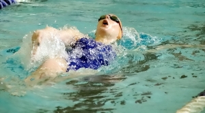 Chamblee's Kyla Maloney won here second consecutive 100 backstroke title at the DeKalb County Championships. She also became a four-time gold medal winner with her win in the 200 freestyle