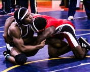 Southwest Jaheim Williams (left) captured the 145 weight class in 2019, but is moving up to 152 this year. (Photo by Mark Brock)