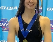 Chamblee's Kyla Maloney won her second consecutive gold medal in the 100 baskstoke and was part of two gold medal relay teams in the GHSA Class 4A/5A Girls State Swimming Championships.