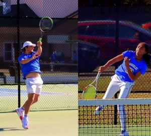 Chamblee No. 2 singles player Hap Howell and girls doubles player Kennedy Talbot are set to play Class 5A state playoffs first round matches today. (Photos by Mark Brock)
