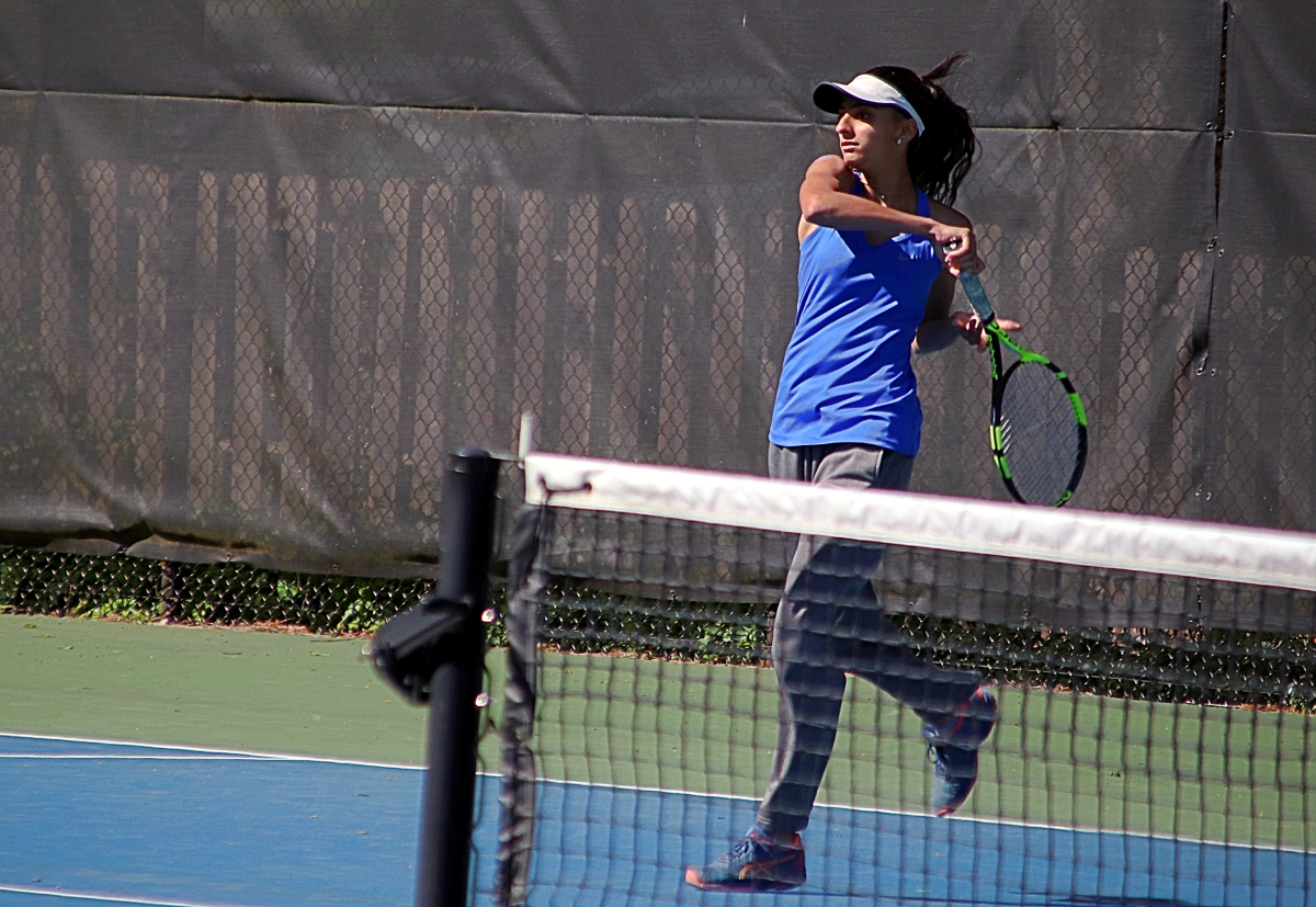 Chamblee No. 3 singles player Anaya Jatar and her Lady Bulldog teammates have a date with Woodward in the third round of the Class 5A Girls' State Tennis Tournament. (Photo by Mark Brock)