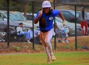 Chamblee's Sydyk Ross looks to score more runs as the Bulldogs go on the road in the Class 5A playoffs against Loganville on Wednesday. (Photo by Mark Brock)