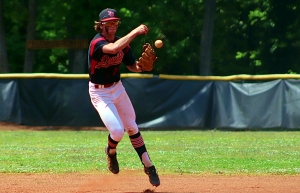 Druid Hills shortstop Max Fishbein makes a play in a first round game against Northwest Whitfield. (Photo by Mark Brock)Druid Hills shortstop Max Fishbein makes a play in a first round game against Northwest Whitfield. (Photo by Mark Brock)