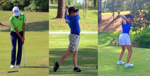 Arabia Mountain sophomore Isaiah Fleming (l-r), Chamblee junior Ethan Santucci and Chamblee sophomore Sophie Li all competed well in their respective state golf tournaments held recently. 