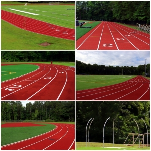 New six-lane tracks and field event sections to help improve practice time. (Photos by Mark Brock)