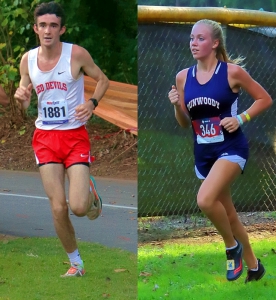 Druid Hills Sage Walker (left) captured the Region 6-4A boys' individual title in leading Druid Hills to the region team championship. Dunwoody's Claire Shelton (right) took third in the Region 7-7A girls' individual championship while leading Dunwoody to the girls' region title. (Photos by Mark Brock)