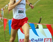 Druid Hills senior Sage Walker became just the second Red Devil to win an individual state title with his 2021 Class 4A victory in 16:34.63. (Photo by Mark Brock)
