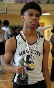 Cedar Grove's Reggie Harris was named MVP of the DeKalb Co. Middle School Boys' Championship game. 