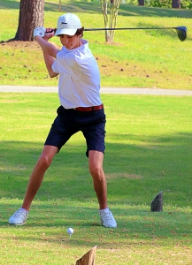 Druid Hills' Davis Hall qualified for the Class 4A State Golf Tournament with his score of 88 in the Area 2-4A Tournament held recently. (Photo by Mark Brock)