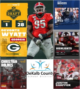 Five DeKalb County Schools football alums were drafted in the 2022 NFL Draft setting a county record for draftees in a single year. It broke the old mark of 4 in 2000.