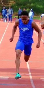 Stephenson's Jace Coleman leads a strong sprinter group for the defending Class 4A state champion Stephenson Jaguars. (Photo by Mark Brock)