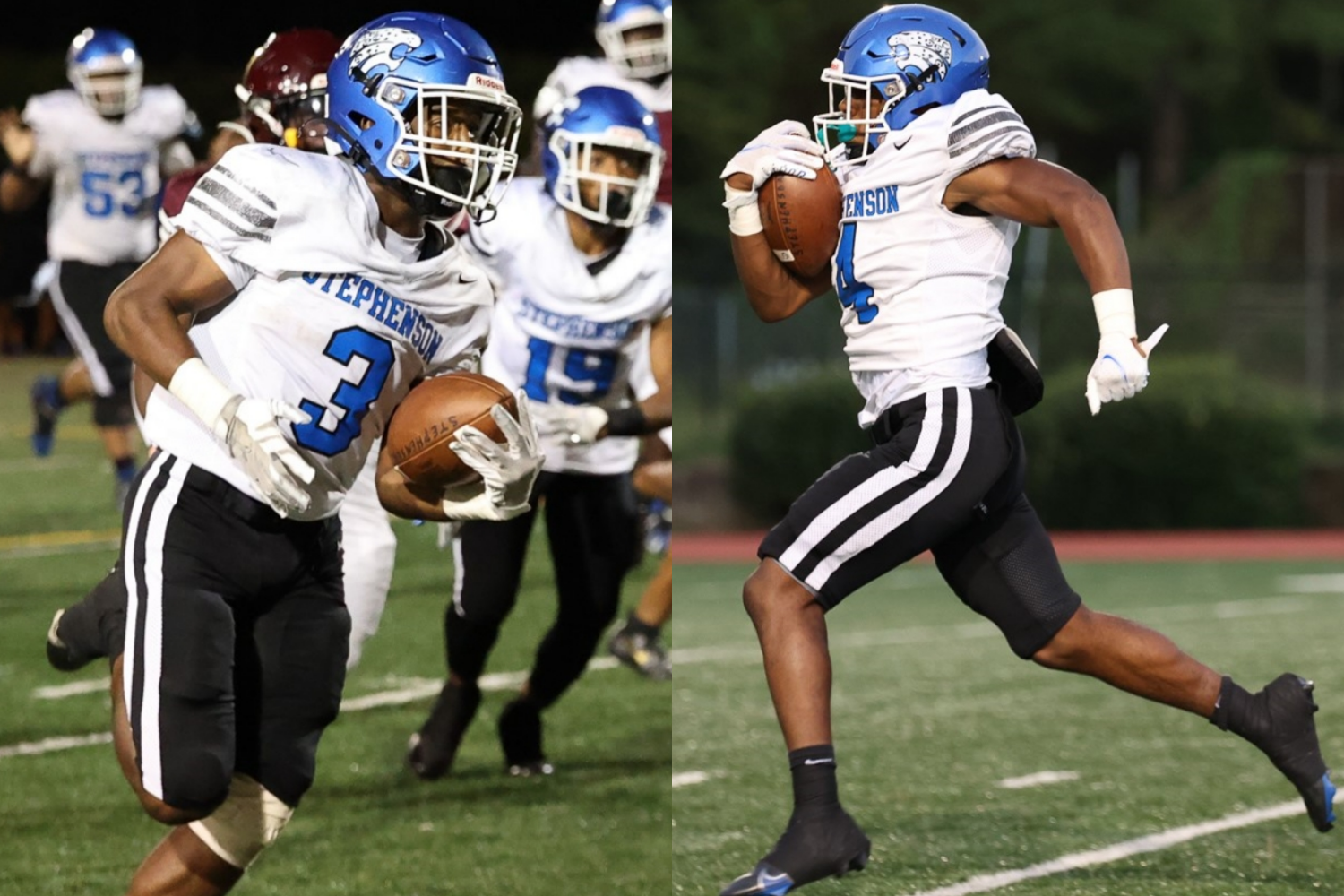 Stephenson's one-two punch at running back Cheik Keita (left) and Devin Ingram (right) combined for 210 yards rushing and three touchdowns to lead the Jaguars to a 28-3 win over the Tucker Tigers. (Photos by Arielle Hayes)
