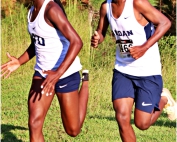 Southwest DeKalb's Shamyah Wright (left) and Redan's So Wah (right) won the individual titles during Week 4 cross country competition at Arabia Mountain. (Photos by Mark Brock)