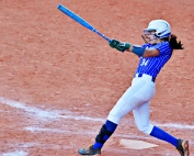 Chamblee's Kate Sarago had a clutch single to drive in the Bulldog's second run in a 5-2 loss to Loganville in the first round of the Class 5A state tournament in Columbus. (Photo by Mark Brock)