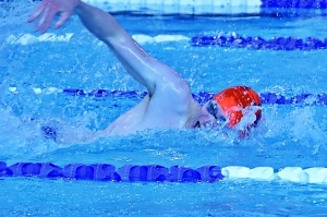 Dunwoody's Luke Sandberg won gold medals in the 200 freestyle (1:44.95) and 100 butterfly (54.10). (Photo by Mark Brock)