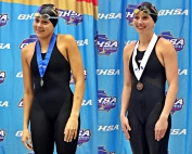 Lakeside's Sophia Hook (gold and bronze) and Lyla Richards (2 bronze) fueled a fourth place finish for the Lakeside Lady Vikings in the Class 6A State Swim Championships.