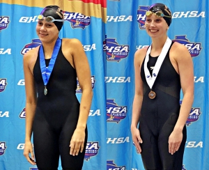 Lakeside's Sophia Hook (gold and bronze) and Lyla Richards (2 bronze) fueled a fourth place finish for the Lakeside Lady Vikings in the Class 6A State Swim Championships. 