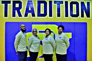 The Southwest DeKalb Lady Panther's coaching staff selected to coach the East team at the McDonald's All-America Game on March 28 in Houston, TX includes (l-r) assistant coach Michael Holloway, assistant coach Joyce Paul, Head Coach Kathy Richey-Walton and assistant coach Terrie Montgomery.