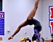 Stephenson's Nyla Loyd became the first Jaguar to qualify for the GHSA State Gymnastics Championships. (Photo by Mark Brock)