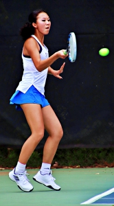 Chamblee's Sophia Cheng lost a tough 7-5, 7-5 decision in the Lady Bulldogs Class 5A Girls' Elite 8 loss. (Photo by Mark Brock)