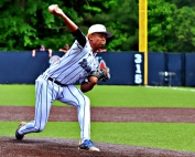 Redan's Yannick Butler pitched a three-hitter in the Raider's 7-0 game 1 win against Appling County. (Photo by Mark Brock)