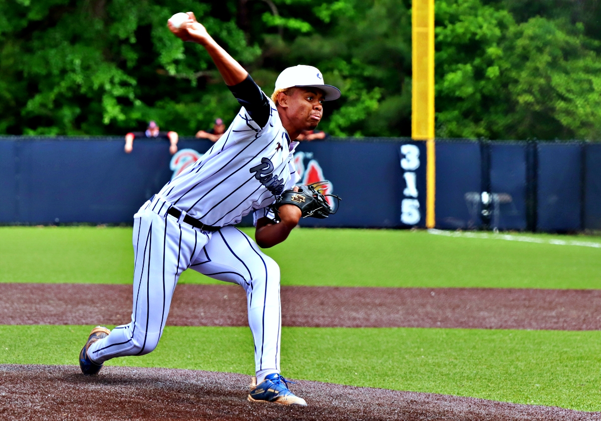 Redan's Yannick Butler pitched a three-hitter in the Raider's 7-0 game 1 win against Appling County. (Photo by Mark Brock)