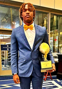Former Miller Grove receiver/free safety received the Black College Football Hall of Fame Scholar Athlete Award this past June at the Chick-Fil-A College Football Hall of Fame in Atlanta.