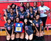 The Martin Luther King Lady Lions went three sets before knocking off Redan to win the Spikefest Copper Bracket title at Druid Hills on Saturday. (Photo by Ozzie Harrell)