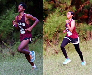 Tucker doubled up on individual honors in the 9-26 cross country meet at Arabia Mountain. Abdeleselam Kerebo (left) won the boys' race and Nuhamin Tegenu (right) won the girls' race. (Photos by Mark Brock)