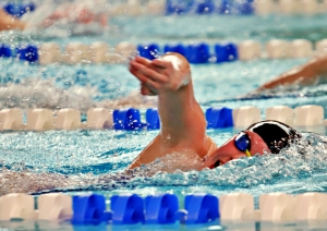 Lakeside's Katelyn McClintock won the 200-yard freestyle and the 100-yard butterfly to pick up her fourth and fifth county gold medal. (Photo by Mark Brock)