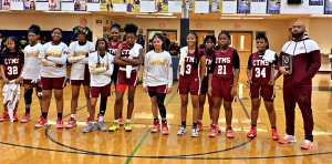 The Champion Lady Chargers middle school basketball team defeated Clayton County's Eddie White Lady Wolfpack in the semifinals of the H.R. Sports Academy Georgia Middle School Basketball Championships. (Courtesy Photo)