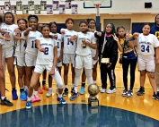 The Chapel Hill Middle School Lady Panthers basketball team defeated fellow DeKalb team Champion Lady Chargers to win the H.R. Sports Academy Georgia Middle School Girls' State Championship. Chapel went 20-0 this season. (Courtesy Photo)