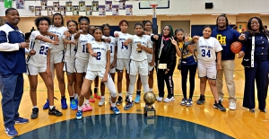 The Chapel Hill Middle School Lady Panthers basketball team defeated fellow DeKalb team Champion Lady Chargers to win the H.R. Sports Academy Georgia Middle School Girls' State Championship. Chapel went 20-0 this season. (Courtesy Photo)