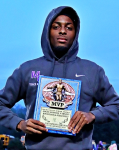 Miller Grove's Ali Dargan was named the meet's MVP following his second consecutive sweep of the 100-meter and 200-meter dashes. (Photo by Mark Brock)