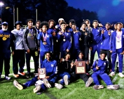 The Southwest DeKalb Panthers set four records and won six gold medals on the way to the DCSD JV Boys' County Track title. (Photo by Mark Brock)
