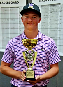 Lakeside junior Andy Moelich captured the 2024 low medalist honors in the DCSD Boys' County Golf Championship with an exciting two-hole playoff win against Chamblee's Dylan Lawson. (Photo by Mark Brock)